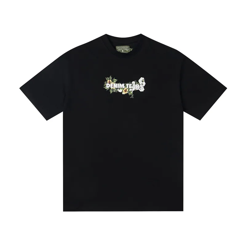 D310 #DENIM TEARS Kapok classic pure cotton loose unisex white short-sleeved T-shirt 38 p100 black, white, green, pink, blue
